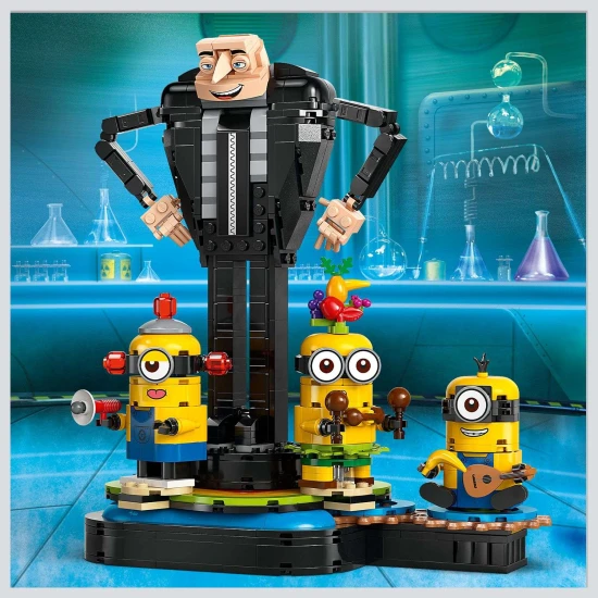 LEGO Mimoni, Film Ich, der Bösewicht 4, Bausatz mit Mimoni, Figuren von Mimoni, Gru und Mimoni, LEGO Tanz und Spaß