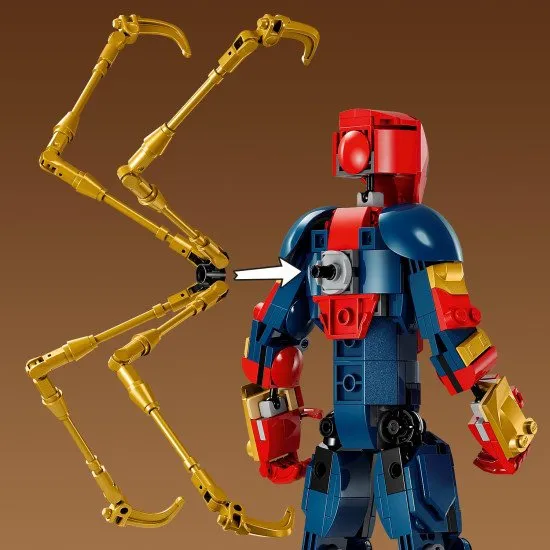 LEGO Iron Spider-Man mit Roboterarmen, Iron Spider-Man Actionfigur, LEGO Iron Spider-Man Actionposen, Iron Spider-Man mit moderner Rüstung