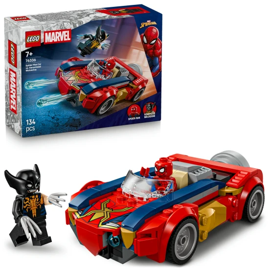 LEGO Marvel 76336 Spider-Man und Auto gegen venomisierten Wolverine