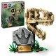 LEGO® Jurassic World T-Rex-Schädel- und Fossilien-Spielset für Kinder, mit einem Ständer mit Informationsschild, aufklappbarem Maul und verstecktem „Bernstein“-Stück.