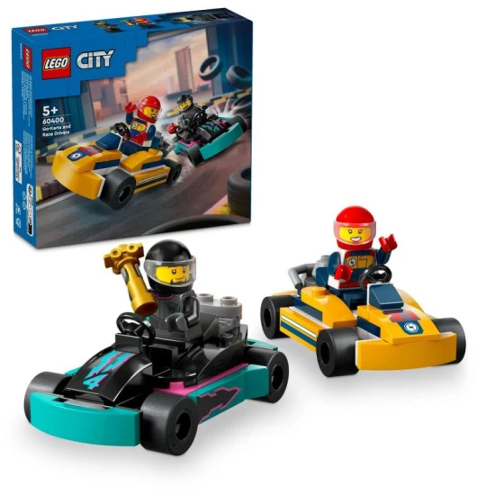 Spielen Sie mit LEGO City Karts and Racers einen spannenden Wettbewerb mit diesen Karts und ihren Rennfahrern.