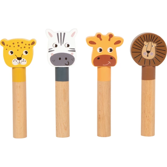 Safari Tiere Spring-Spiel mit Giraffe, Löwe, Zebra und Leopard – Motorikspielzeug für Kinder