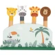 Safari Tiere Spring-Spiel mit Giraffe, Löwe, Zebra und Leopard – Motorikspielzeug für Kinder