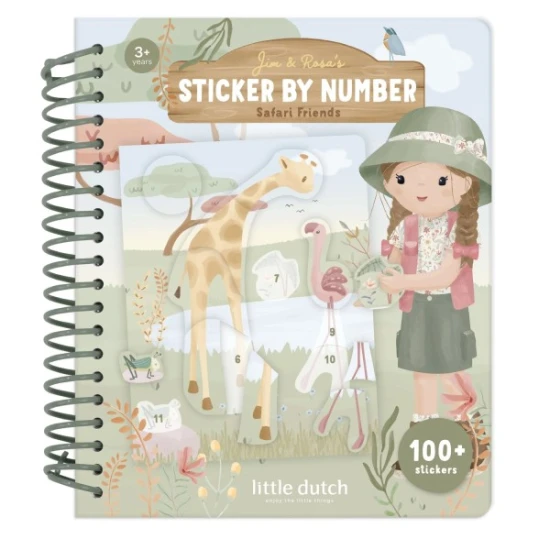 Little Dutch Stickerbuch nach Zahlen Rosa Safari Friends 126908LD