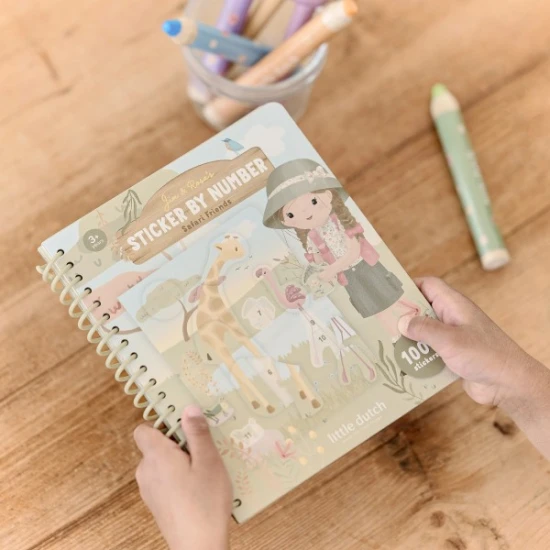 Little Dutch Stickerbuch nach Zahlen Rosa Safari Friends 126908LD