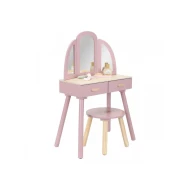 Holz-Schminktisch mit Stuhl Pink Holz-Schminktisch mit Stuhl Pink