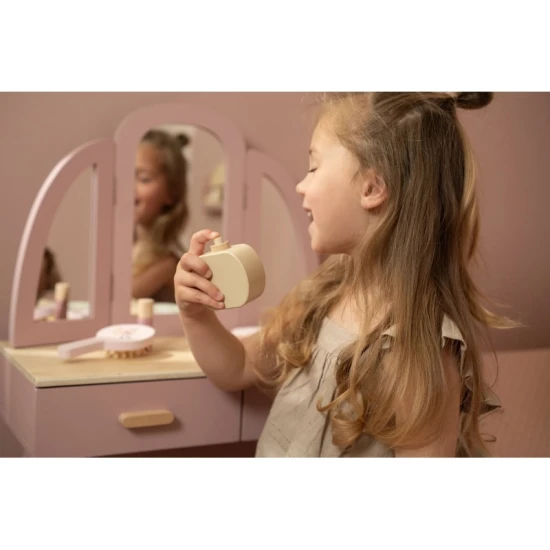 Little Dutch Holz-Schminktisch mit Stuhl Pink