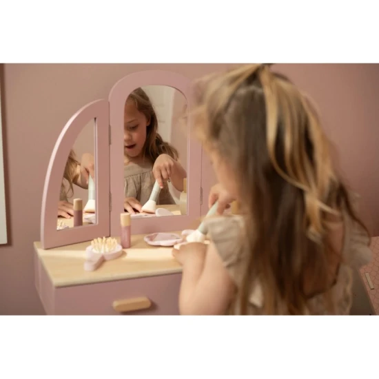 Little Dutch Holz-Schminktisch mit Stuhl Pink