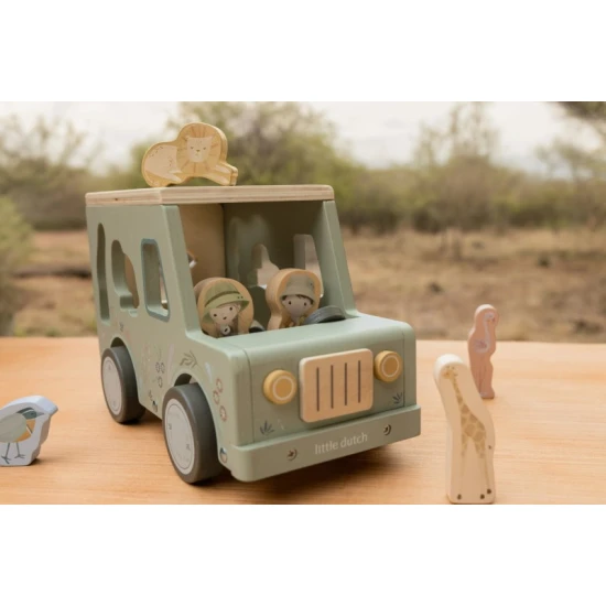 Little Dutch Auto mit Einlegeformen aus Holz Safari Friends