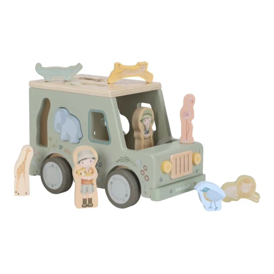 Little Dutch Auto mit Einlegeformen aus Holz Safari Friends