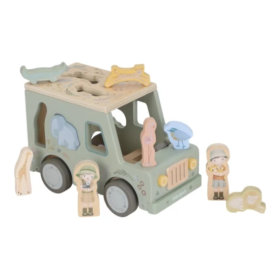 Little Dutch Auto mit Einlegeformen aus Holz Safari Friends