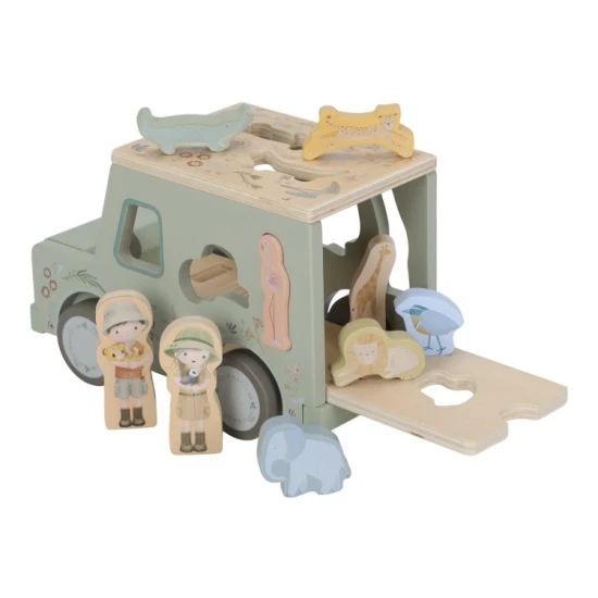 Little Dutch Auto mit Einlegeformen aus Holz Safari Friends
