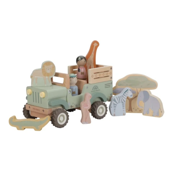 Little Dutch Auto mit Tieren aus Holz Safari Friends