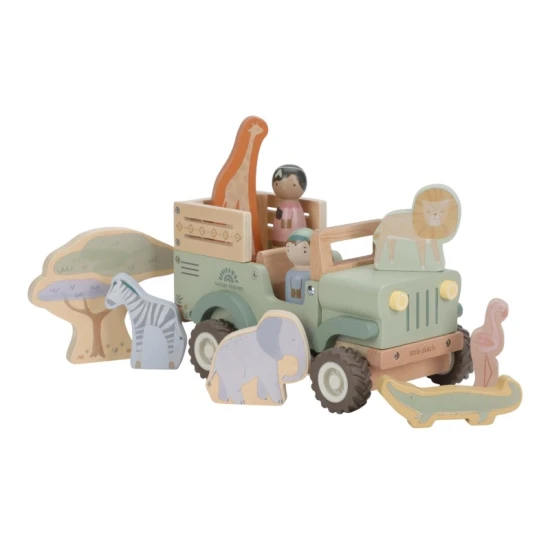 Little Dutch Auto mit Tieren aus Holz Safari Friends