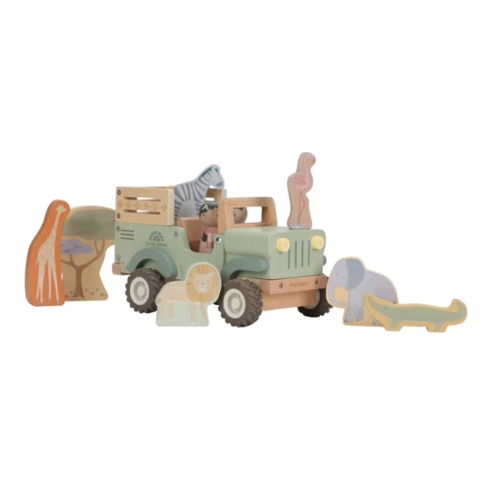 Little Dutch Auto mit Tieren aus Holz Safari Friends