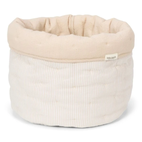 Little Dutch Textilkorb doppelseitig groß Pure Soft Beige Stripe