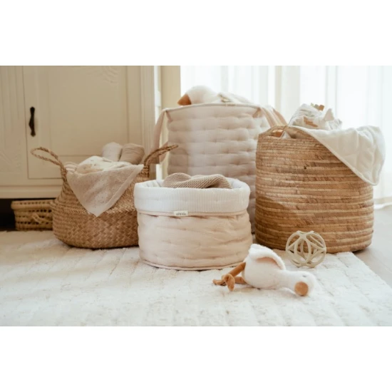 Little Dutch Textilkorb doppelseitig groß Pure Soft Beige Stripe