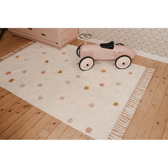 Little Dutch Teppich mit Punkten Pink 120x170 cm