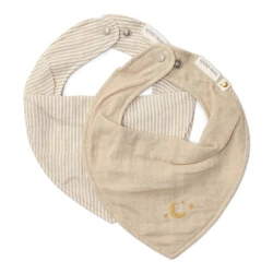 2 Bandana-Lätzchen Pure Soft Beige