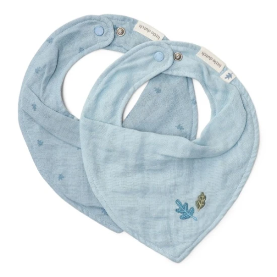 Little Dutch 2 Bandana-Lätzchen Pure Denim Blue