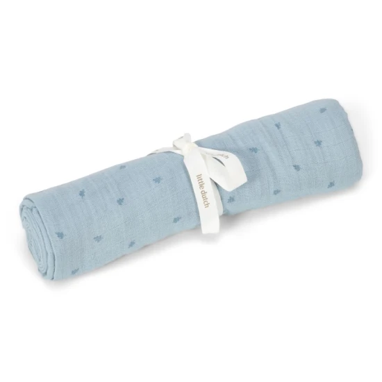 Little Dutch Pucktuch 120x120 cm Pure Denim Blue