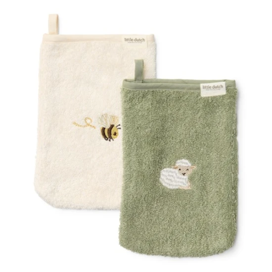 Little Dutch 2 bestickte Waschlappen Farma