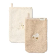2 bestickte Waschlappen Baby Bunny