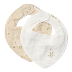 2 Bandana-Lätzchen Husa Newborn Naturals