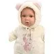 Realistische Puppe - Stilles Baby mit weichem Stoffkörper, Kopf und Gliedmaßen aus Vinyl. Größe 42 cm, handgefertigt in Spanien.