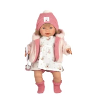 Llorens Puppe mit Geräuschen und weichem Körper Carla im Blumenkleid 42 cm