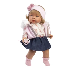 Llorens Puppe mit Geräuschen und weichem Körper Carla im Jeansrock-Outfit 42 cm Llorens Puppe mit Geräuschen und weichem Körper Carla im Jeansrock-Outfit 42 cm