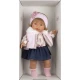 Llorens Puppe mit Geräuschen und weichem Körper Carla im Jeansrock-Outfit 42 cm