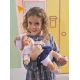 Llorens Puppe mit Geräuschen und weichem Körper Carla im Jeansrock-Outfit 42 cm