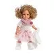 Handgefertigte Puppe mit weichem Stoffkörper und langen Haaren, 35 cm, geeignet für Kinder ab 3 Jahren.