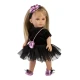 Llorens Puppe Elena 35 cm mit weichem Körper und schwarzem Kleid, handgefertigt in Spanien, geeignet für Kinder ab 3 Jahren.