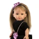 Llorens Puppe Elena 35 cm mit weichem Körper und schwarzem Kleid, handgefertigt in Spanien, geeignet für Kinder ab 3 Jahren.
