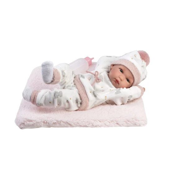Llorens Babypuppe mit Vollvinylkörper Mädchen mit rosa Decke 35 cm Llorens Babypuppe mit Vollvinylkörper Mädchen mit rosa Decke 35 cm