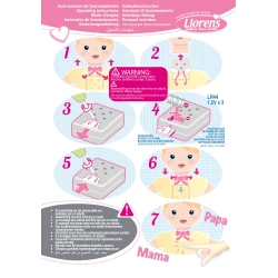 Llorens Baby mit weichem Körper und Geräuschen im rosa Overall 36 cm