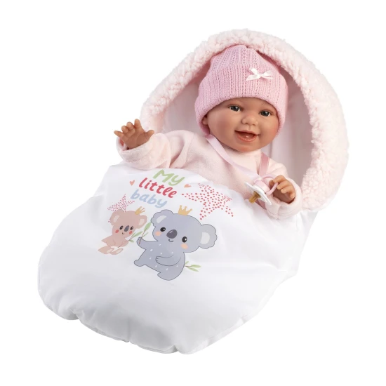 Llorens Babypuppe mit Geräuschen und weichem Körper im rosa Koala-Schlafsack 38 cm Llorens Babypuppe mit Geräuschen und weichem Körper im rosa Koala-Schlafsack 38 cm