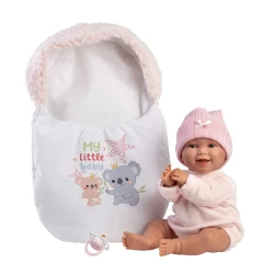 Llorens Babypuppe mit Geräuschen und weichem Körper im rosa Koala-Schlafsack 38 cm Llorens Babypuppe mit Geräuschen und weichem Körper im rosa Koala-Schlafsack 38 cm