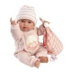 Llorens Babypuppe mit Geräuschen und weichem Körper im rosa Overall mit Karodecke 38 cm