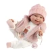 Llorens Babypuppe mit Geräuschen und weichem Körper in einer Fellweste mit Kapuze 38 cm