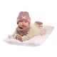 Llorens Babypuppe mit Geräuschen und weichem Körper mit Katzenohren-Mütze 44 cm