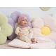 Llorens Babypuppe mit Geräuschen und weichem Körper mit Katzenohren-Mütze 44 cm