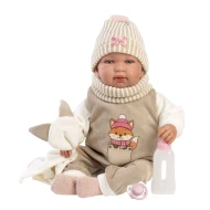Llorens Babypuppe mit Geräuschen und weichem Körper mit Fuchsmotiv 44 cm