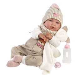 Llorens Babypuppe mit Geräuschen und weichem Körper mit Fuchsmotiv 44 cm Llorens Babypuppe mit Geräuschen und weichem Körper mit Fuchsmotiv 44 cm