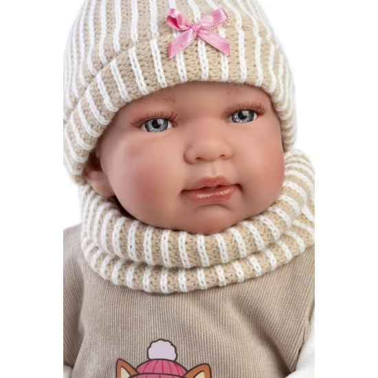 Llorens Babypuppe mit Geräuschen und weichem Körper mit Fuchsmotiv 44 cm