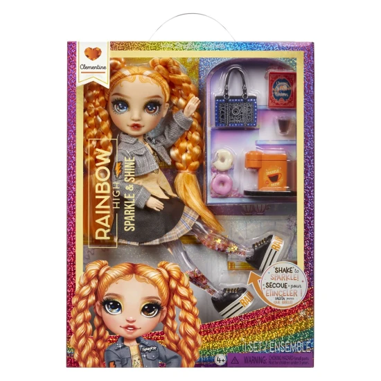 Rainbow High Sparkle und Shine Puppe mit glitzernden Beinen, beweglichen Gelenken und modischem Outfit – kreatives Spiel