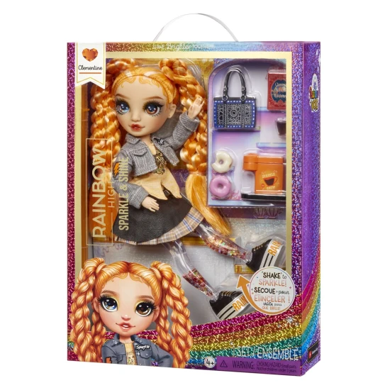 Rainbow High Sparkle und Shine Puppe mit glitzernden Beinen, beweglichen Gelenken und modischem Outfit – kreatives Spiel
