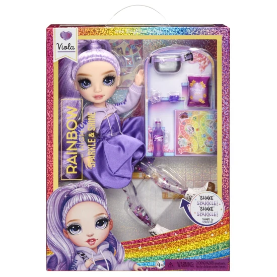 Rainbow High Sparkle und Shine Puppe mit glitzernden Beinen, beweglichen Gelenken und modischem Outfit – kreatives Spiel